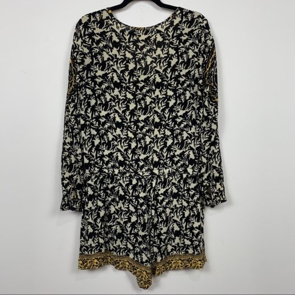 Free People "Resort" Oversized Romper Black Multi - Picture 3 of 5